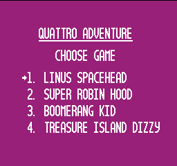 Quattro Adventure (USA) (Unl) Title Screen